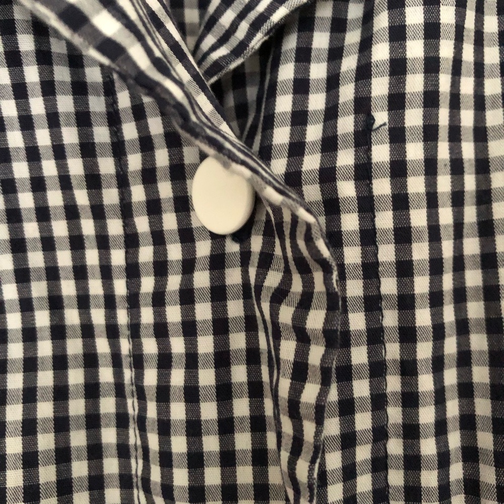 Kikilynn Navy & White gingham Long sleeve cotton Shirt Dress Size 4 - Picture 10 of 11
